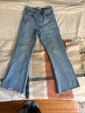 High-Rise Light Blue Flare Jeans for Women
